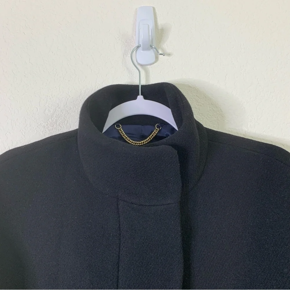 J.Crew Womens a black Cocoon Coat in Italian stadium cloth full zip 00 - Picture 6 of 10